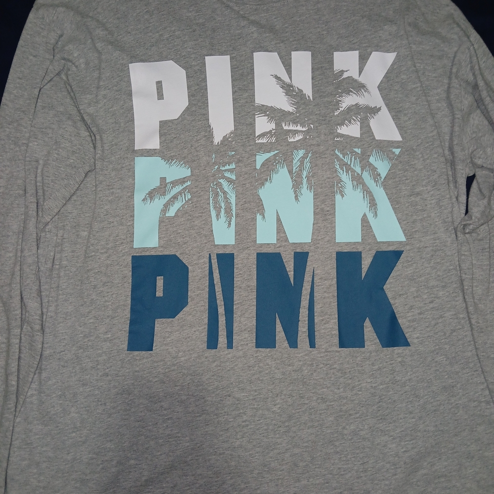 PINK Victoria's Secret Heather Gray Long Sleeved Tee